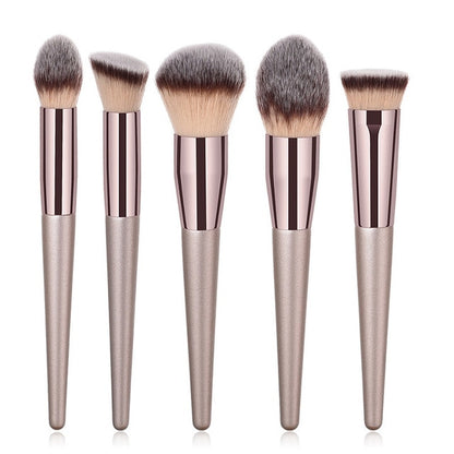 Champagne makeup brushes set for cosmetic