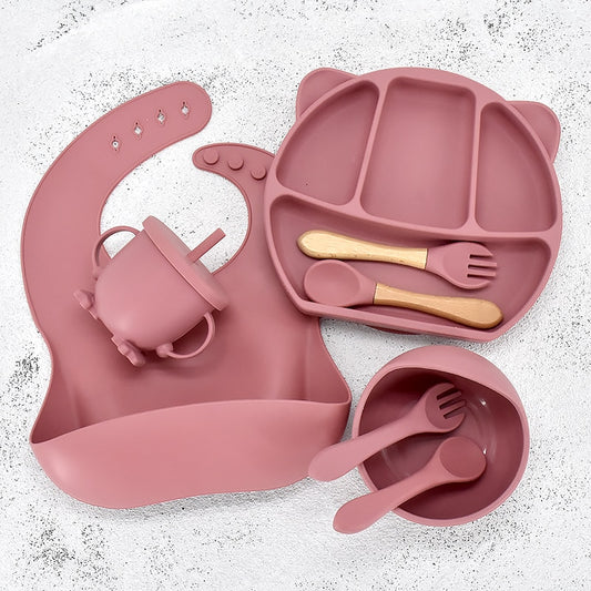 Baby Silicone Feeding Set Sippy Cup With Straws