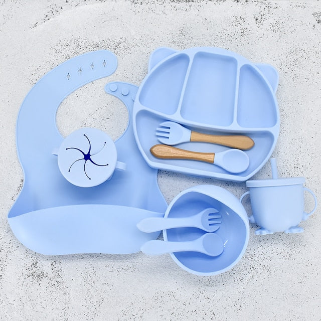 Baby Silicone Feeding Set Sippy Cup With Straws