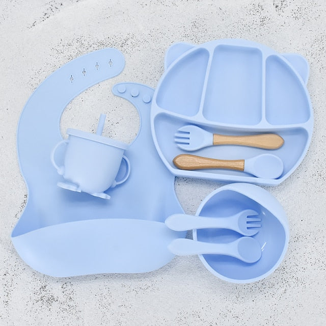 Baby Silicone Feeding Set Sippy Cup With Straws