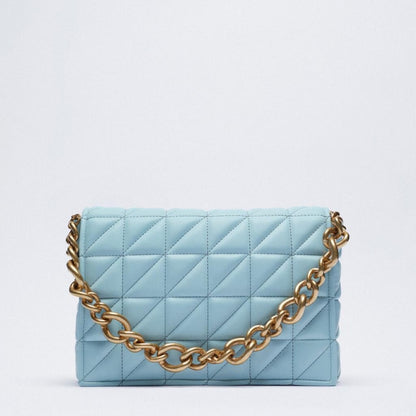 Thick Chain Quilted Shoulder Purse