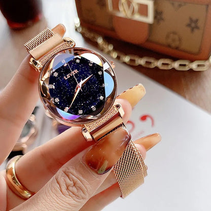 Simple Rose Gold Mesh Luxury  Watch