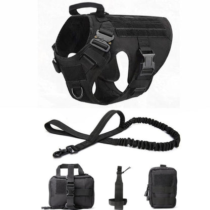 Tactical Dog Harness Leash Metal