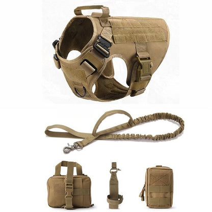 Tactical Dog Harness Leash Metal