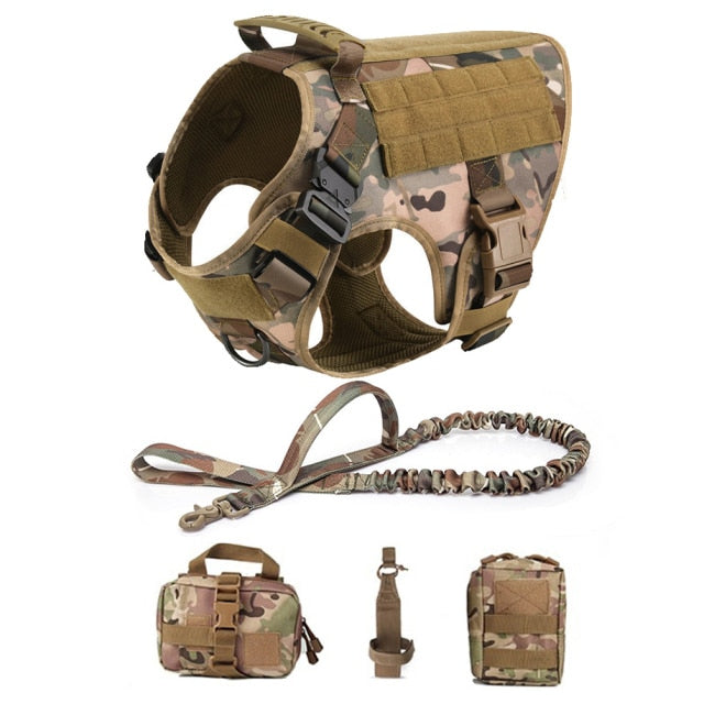 Tactical Dog Harness Leash Metal