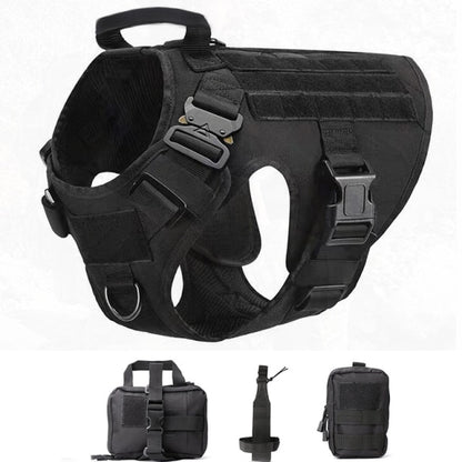 Tactical Dog Harness Leash Metal