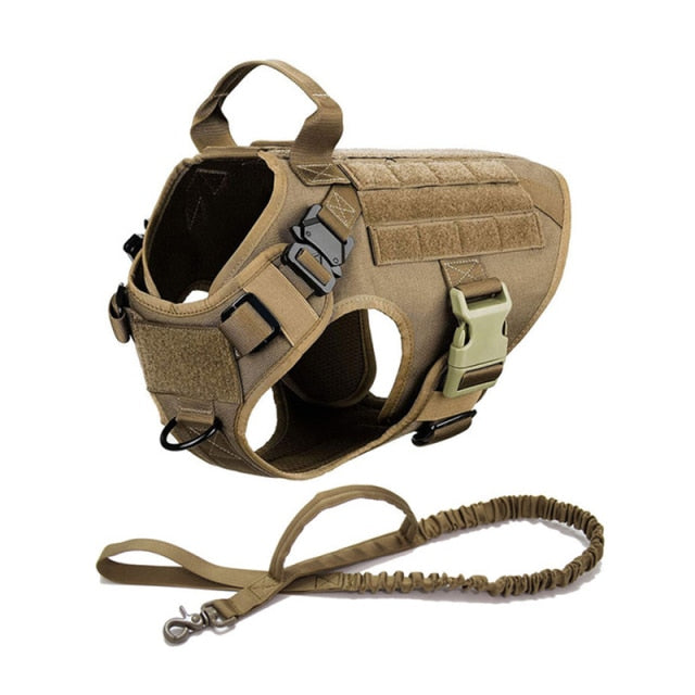 Tactical Dog Harness Leash Metal