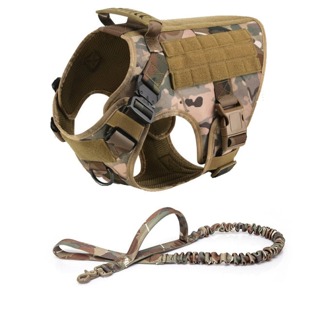 Tactical Dog Harness Leash Metal