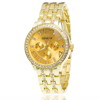 Luxury Geneva Brand Gold Watch