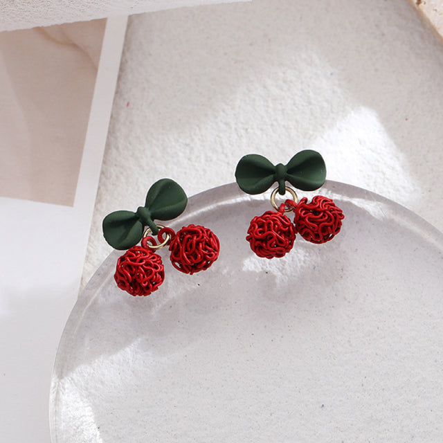 Fashion Crystal Bow Knot Stud Earring