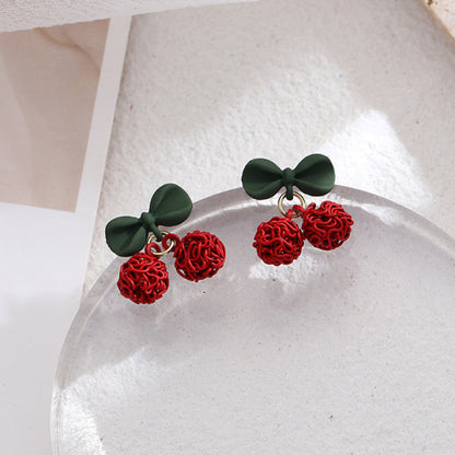 Fashion Crystal Bow Knot Stud Earring