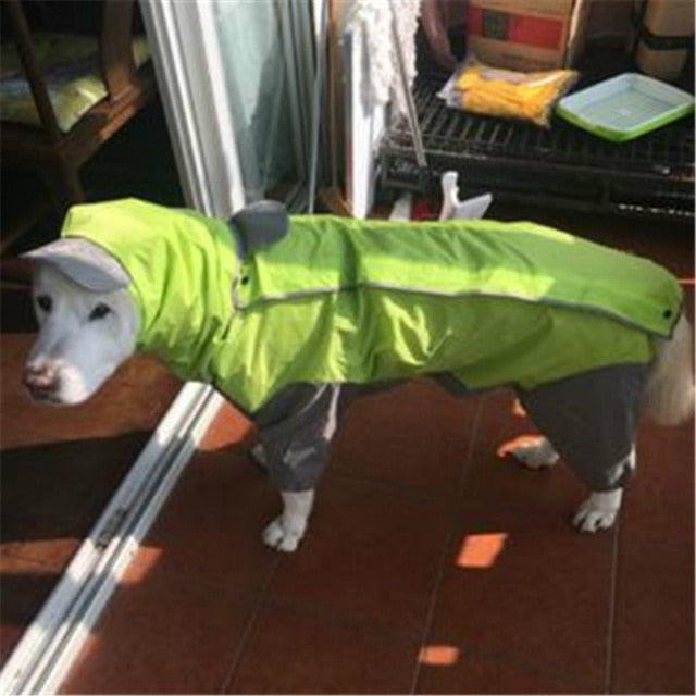 Large Pet Dog Raincoat Waterproof Rain Clothes Jumpsuit