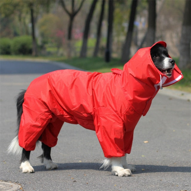 Large Pet Dog Raincoat Waterproof Rain Clothes Jumpsuit