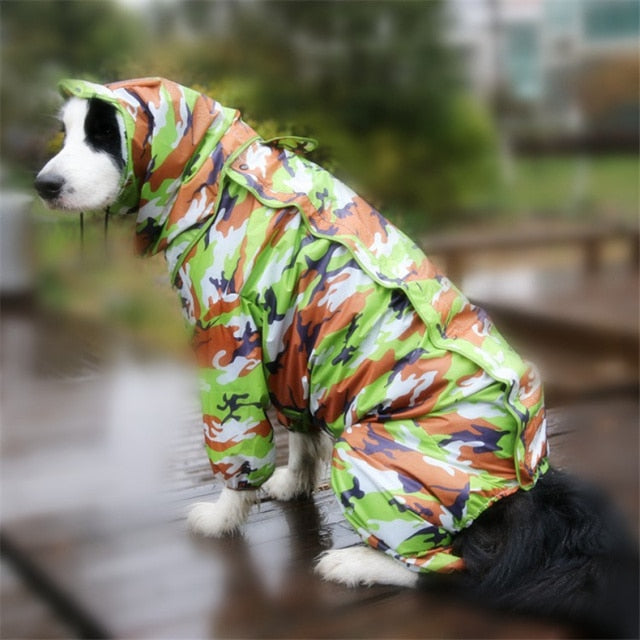 Large Pet Dog Raincoat Waterproof Rain Clothes Jumpsuit