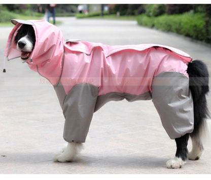 Large Pet Dog Raincoat Waterproof Rain Clothes Jumpsuit