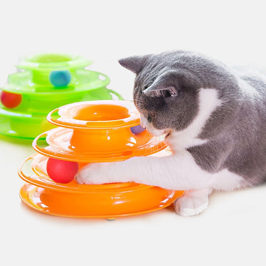 Three Levels pet cat toy Tower Track