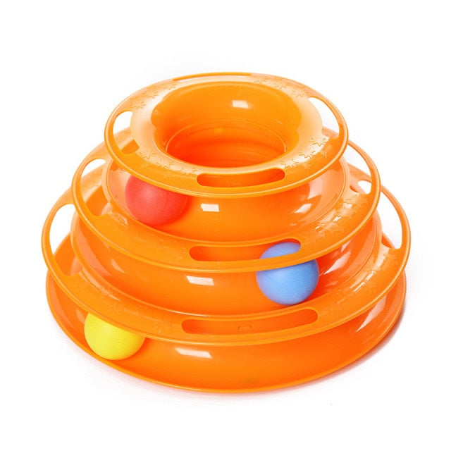 Three Levels pet cat toy Tower Track