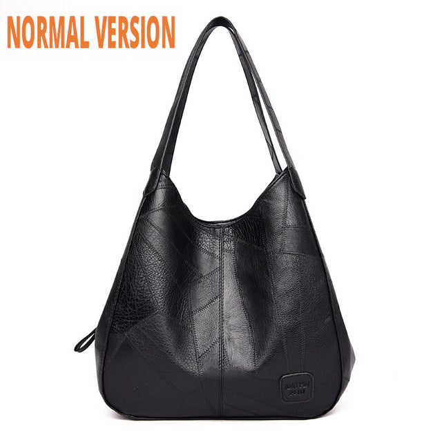 Classic Solid Tote Bag Soft PU Leather