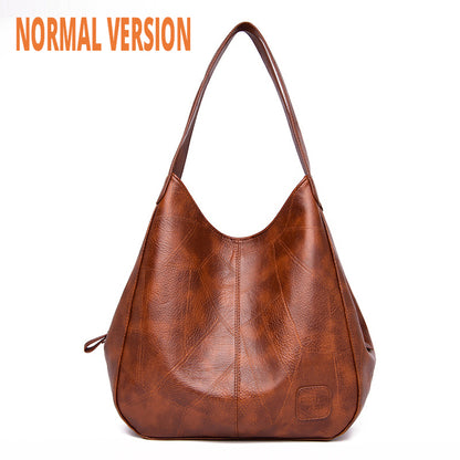 Classic Solid Tote Bag Soft PU Leather