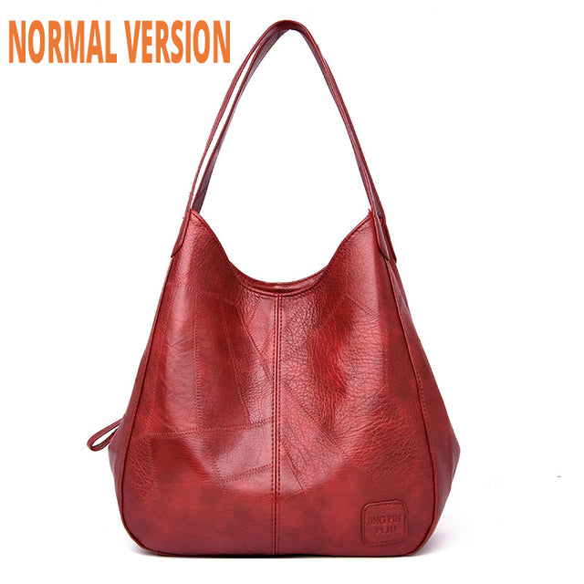 Classic Solid Tote Bag Soft PU Leather