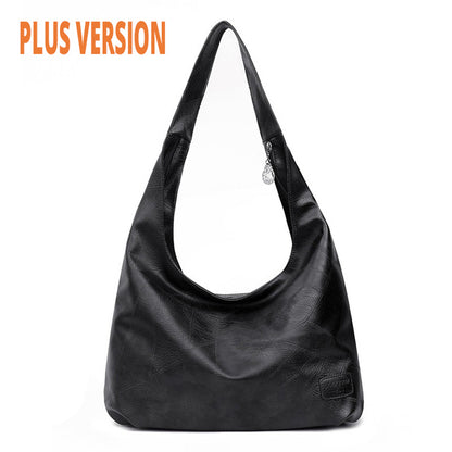 Classic Solid Tote Bag Soft PU Leather