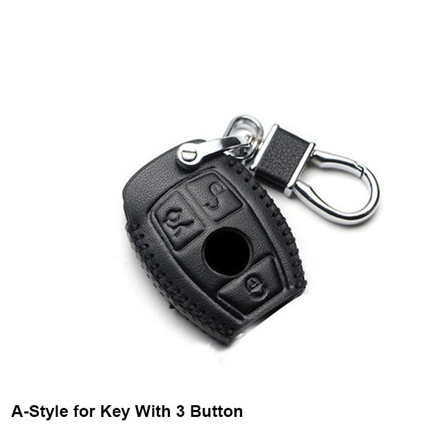 Genuine Leather Car Key Cover Key chain Case for Mercedes Benz