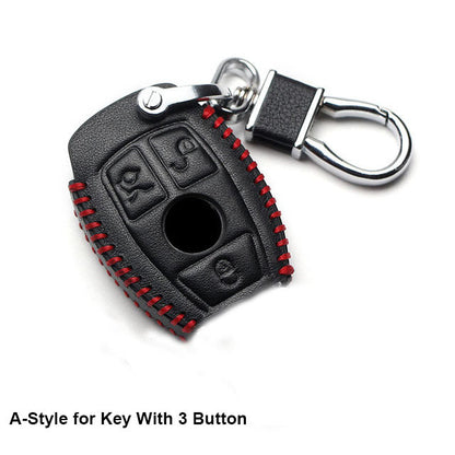 Genuine Leather Car Key Cover Key chain Case for Mercedes Benz