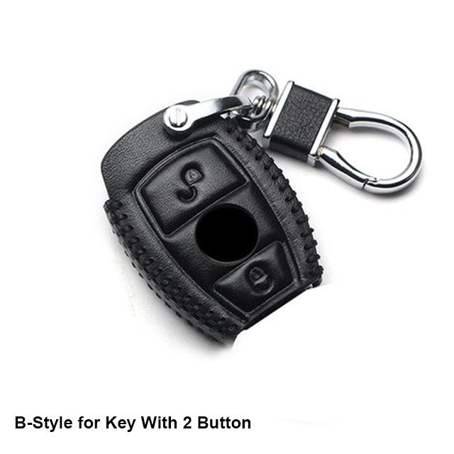 Genuine Leather Car Key Cover Key chain Case for Mercedes Benz