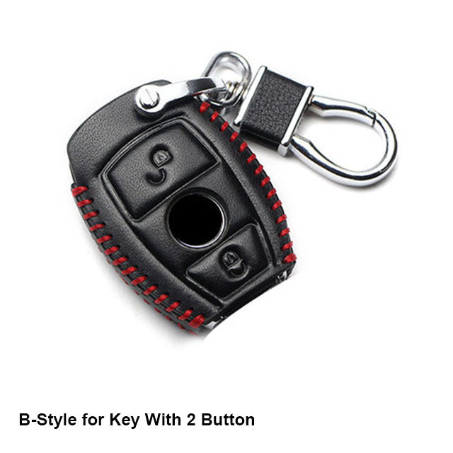 Genuine Leather Car Key Cover Key chain Case for Mercedes Benz