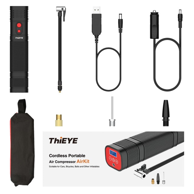 ThiEYE Air Compressor Digital Tire Inflator For Auto Motorcycle Bicycle Car Tyre Inflator Wireless Electric Air Pump