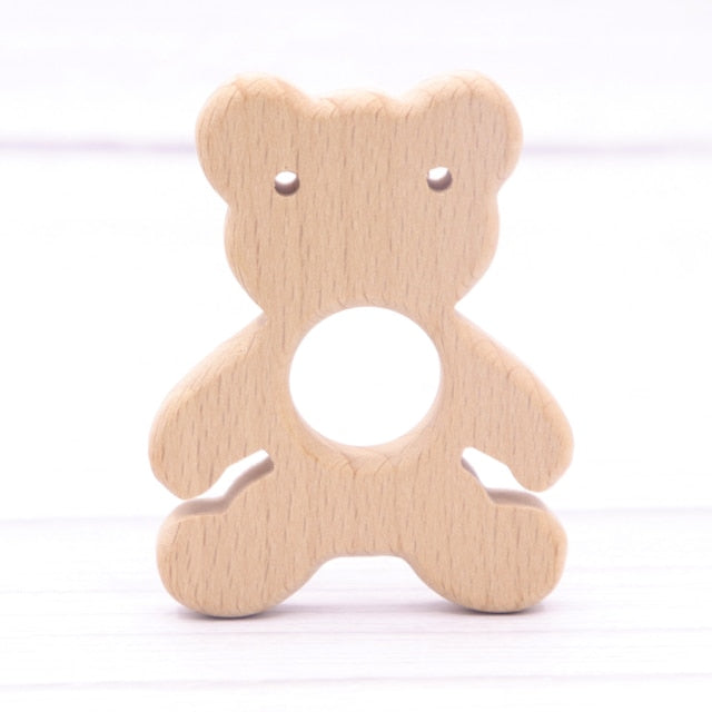 Baby Animal Natural Beech Teething Wooden