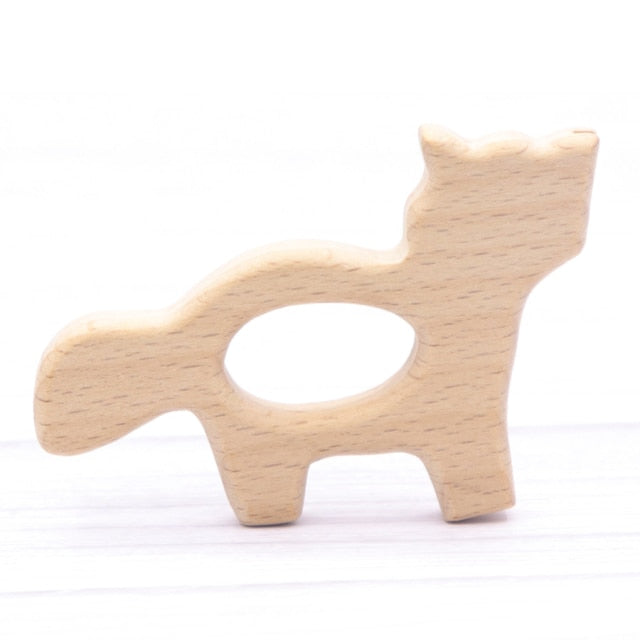 Baby Animal Natural Beech Teething Wooden