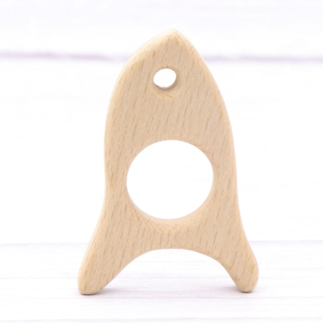 Baby Animal Natural Beech Teething Wooden