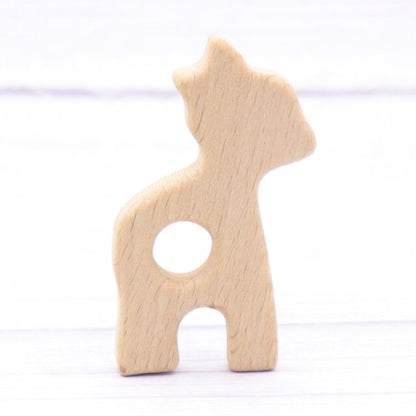 Baby Animal Natural Beech Teething Wooden