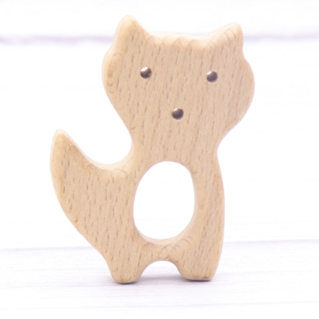 Baby Animal Natural Beech Teething Wooden