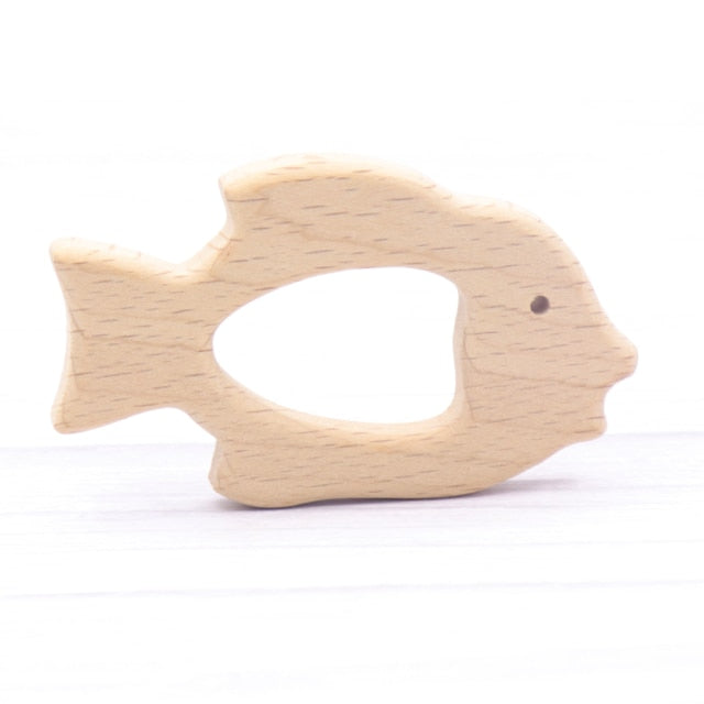 Baby Animal Natural Beech Teething Wooden