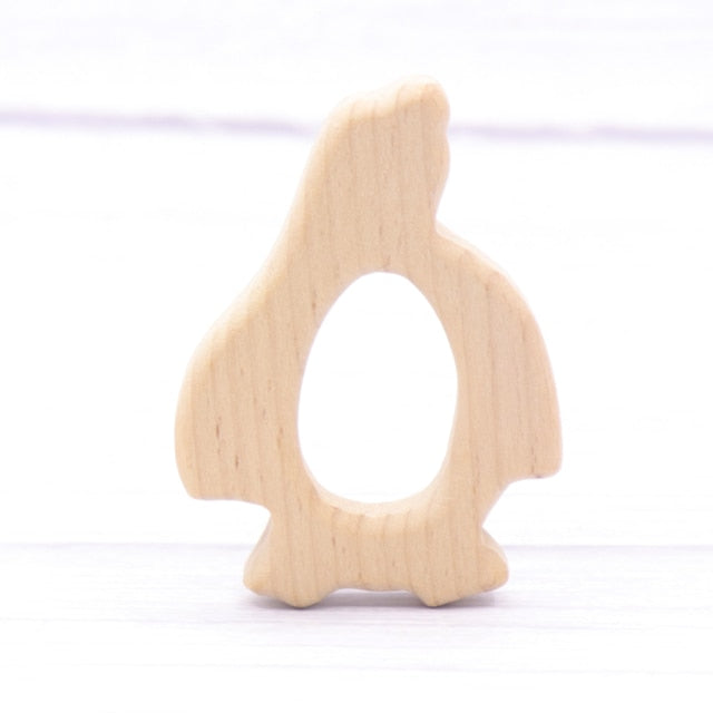 Baby Animal Natural Beech Teething Wooden