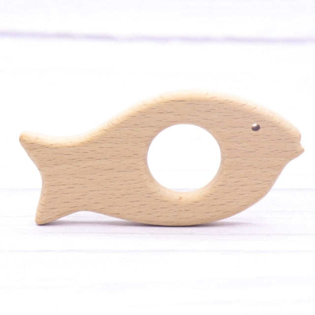 Baby Animal Natural Beech Teething Wooden