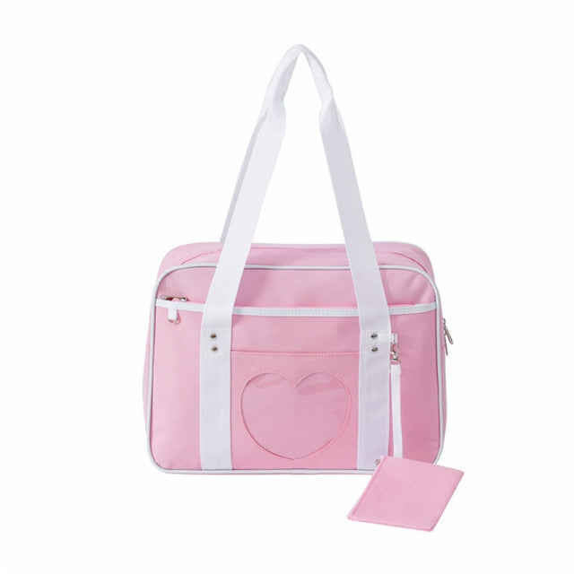 Japanese Preppy Style Pink Uniform Shoulder School Bag