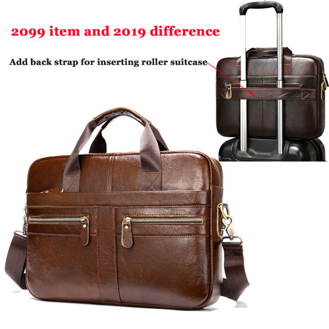 Bag Genuine Leather Briefcase for Laptop