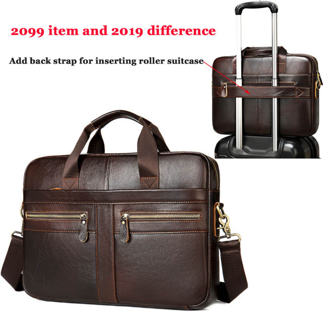 Bag Genuine Leather Briefcase for Laptop