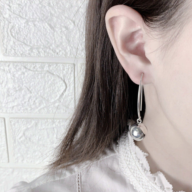 Silver Long Drop Earrings