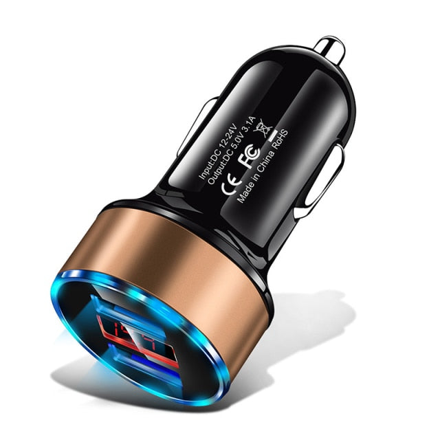 USB Car Charger Fast Charging Dual USB