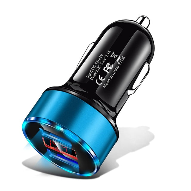 USB Car Charger Fast Charging Dual USB