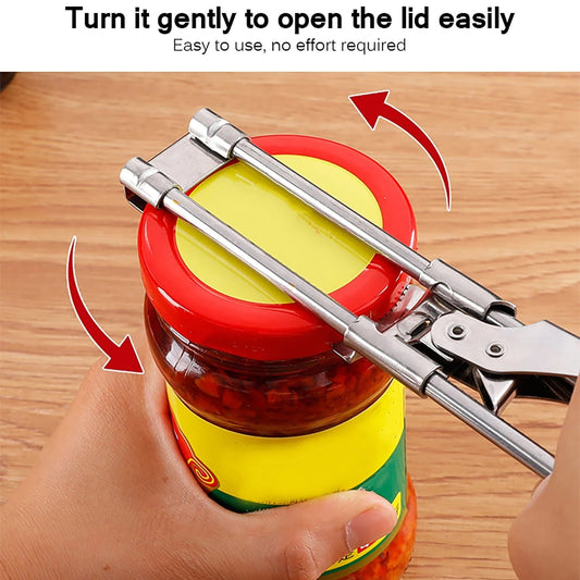 Adjustable Multi-Function Bottle Cap Opener Stainless Steel