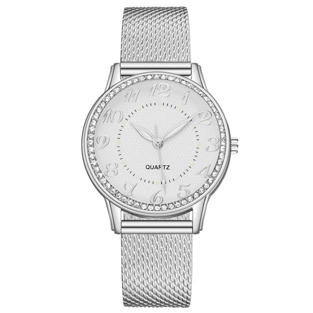 Watch Silver Heart Dial Silicone