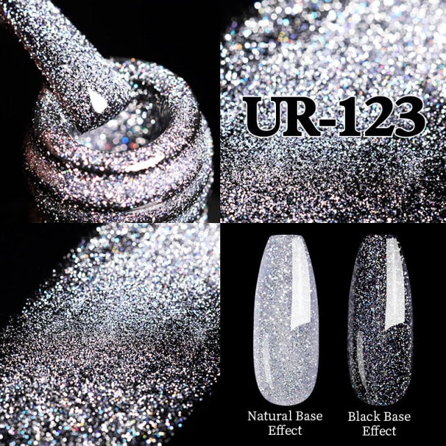 Reflective Glitter UV Gel Nail Polish Rose