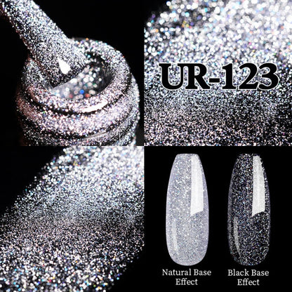 Reflective Glitter UV Gel Nail Polish Rose