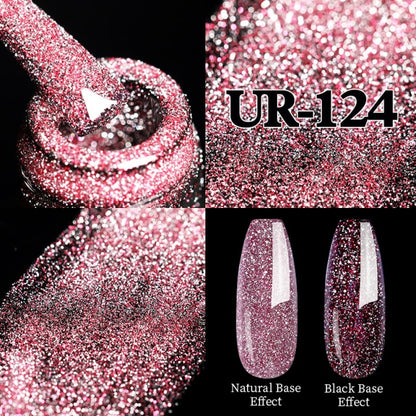 Reflective Glitter UV Gel Nail Polish Rose