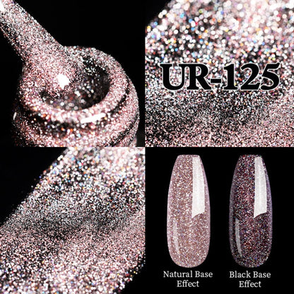 Reflective Glitter UV Gel Nail Polish Rose